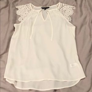 Express XS lace cream top